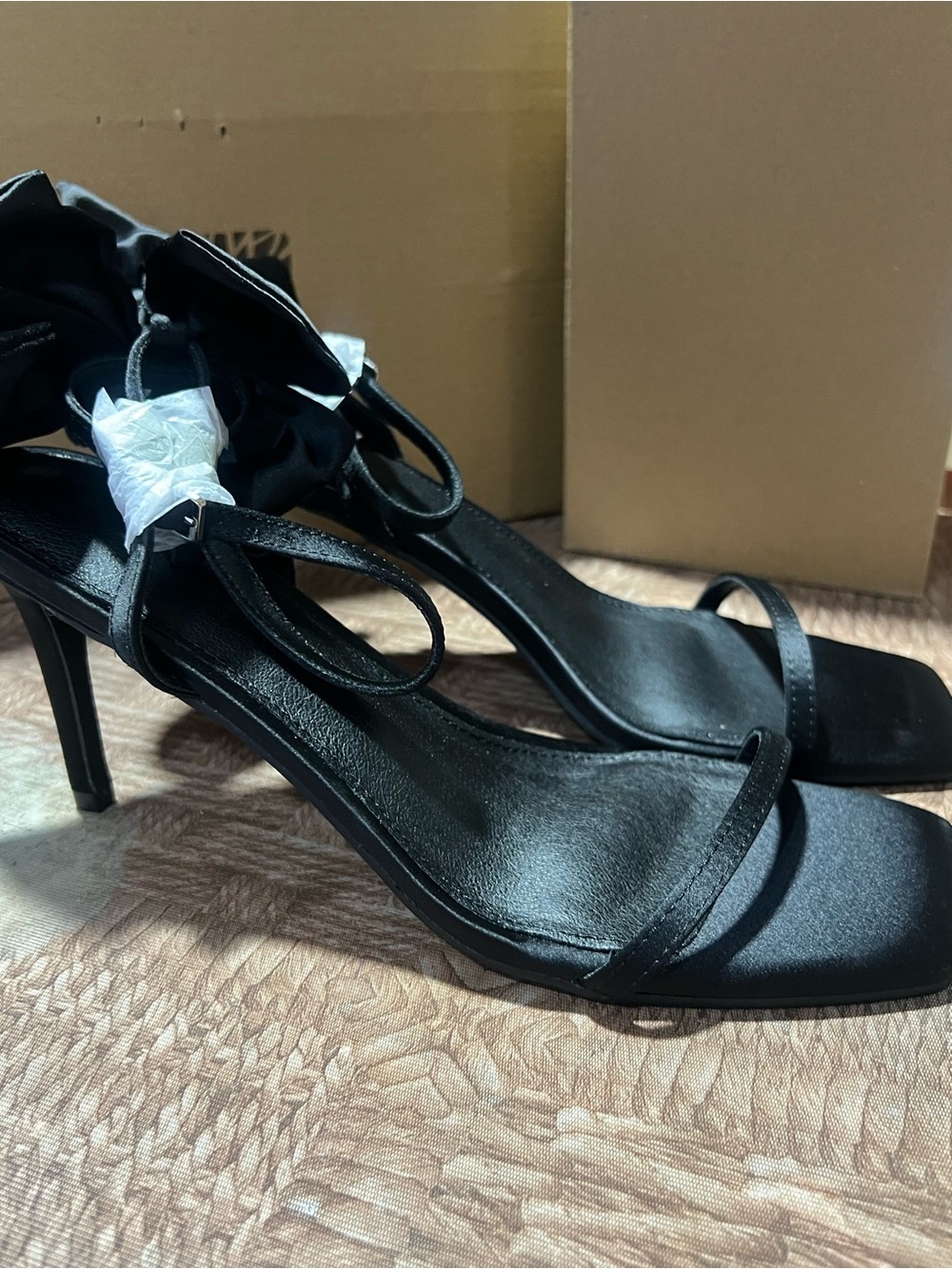 Elegant Black Strappy High Heel Sandals